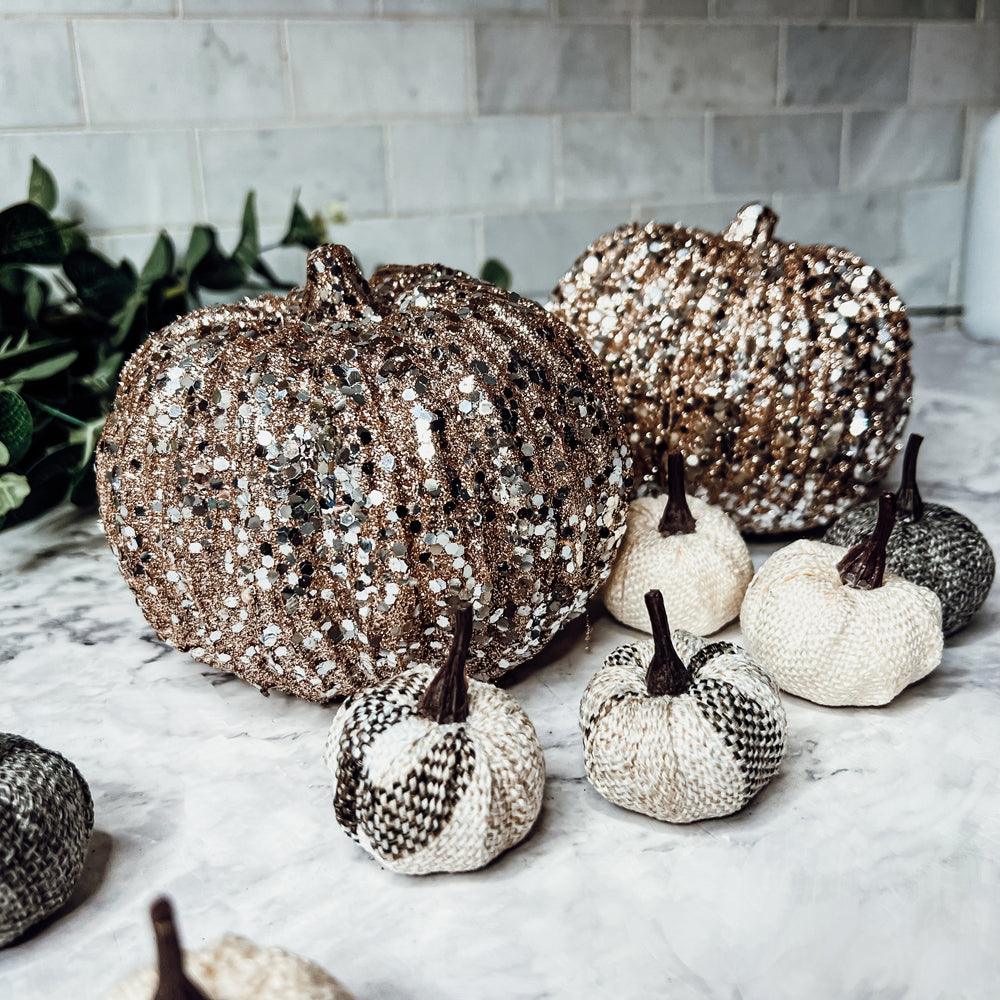 Glitter Sequin Pumpkin 4" Gia Roma