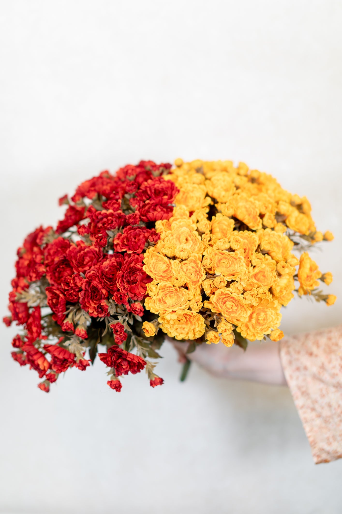 Gold Yellow Mum Bush Stem Branches Designs