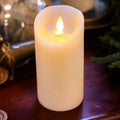 Flameless Flickering Candle with Timer Ivory Small Branches Designs
