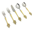 Stainless Steel Golden Flatware 20p set Leaf Style Design Vibhsa
