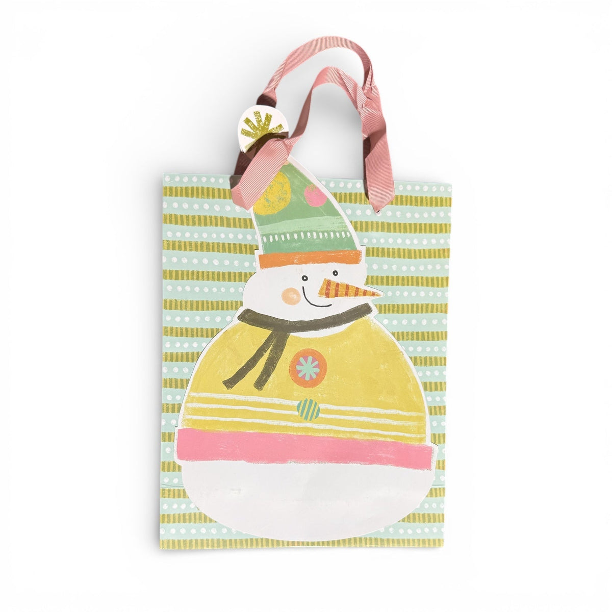 Snowman Printed Gift Bags Rust & Cinder