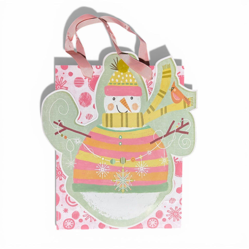 Snowman Printed Gift Bags Rust & Cinder