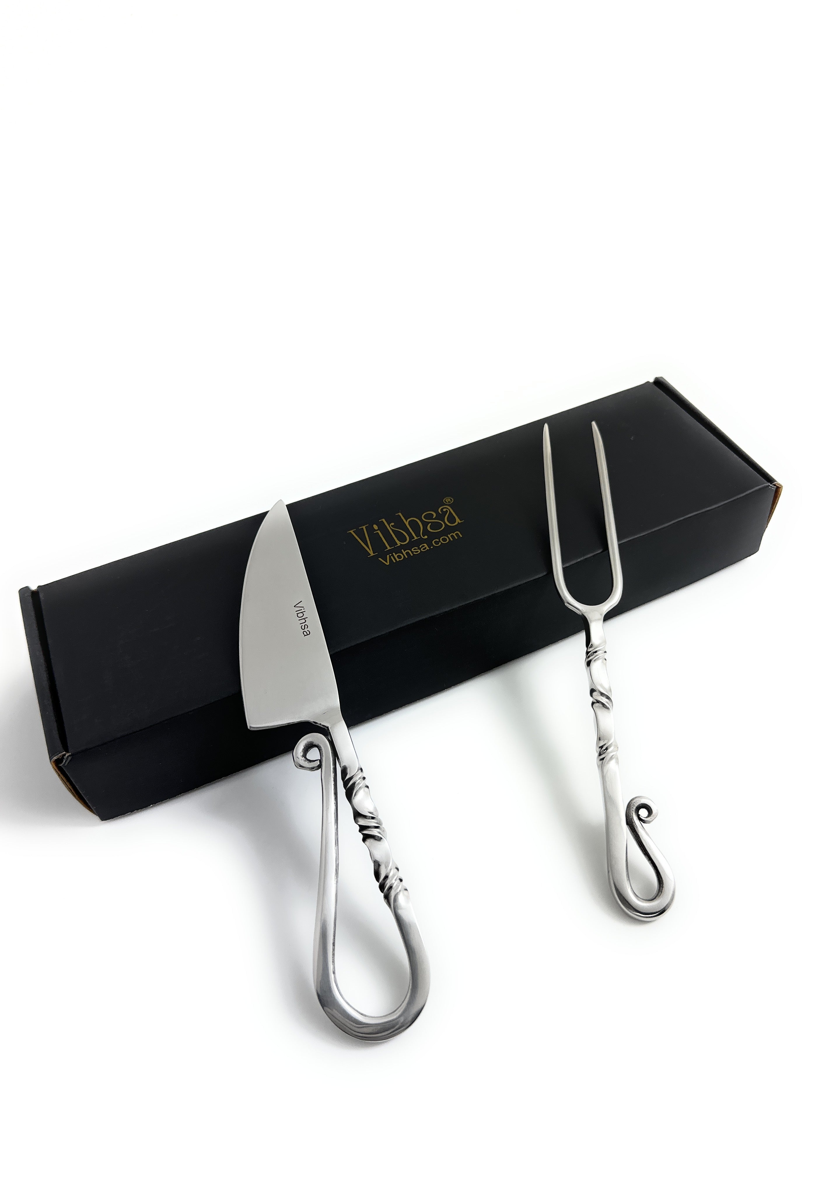 Designer Stainless Steel Carving Knife & Fork Set of 2 Vibhsa