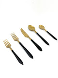 Stainless Steel Mette Black and Golden Flatware set of 20 Vibhsa