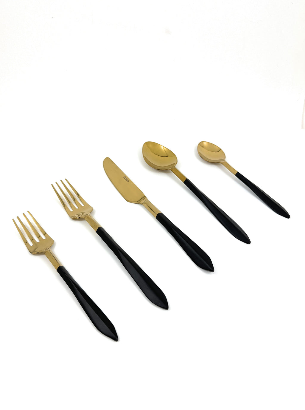 Stainless Steel Mette Black and Golden Flatware set of 20 Vibhsa