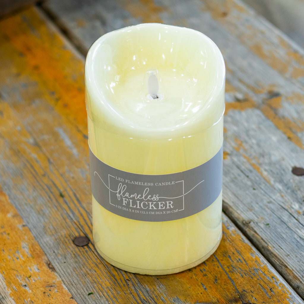 Flameless Flickering Candle with Timer Ivory Chunky Branches Designs