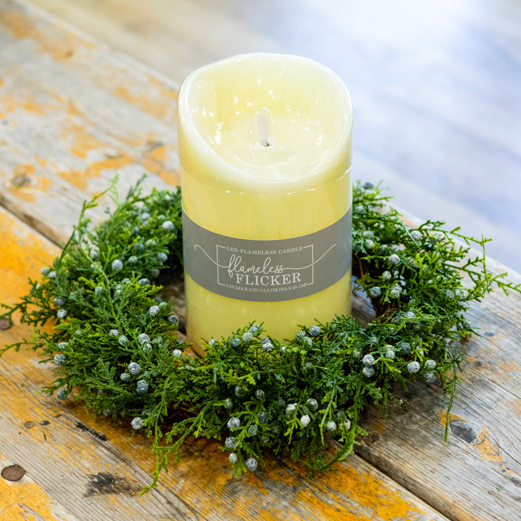 Flameless Flickering Candle with Timer Ivory Chunky Branches Designs