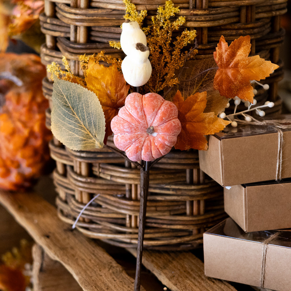 Pumpkin Orange, Mixed Berry and Leaf Pick Branches Designs
