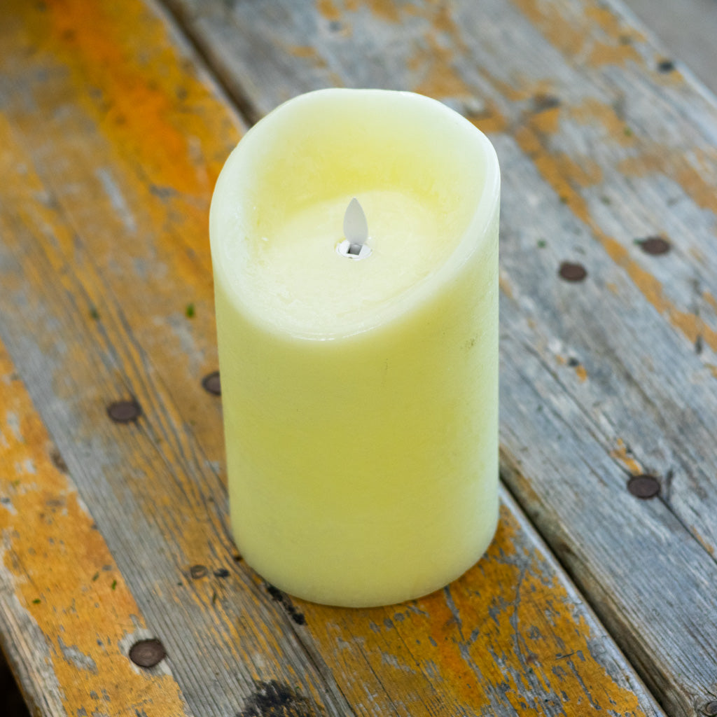 Flameless Flickering Candle with Timer Ivory Chunky Branches Designs