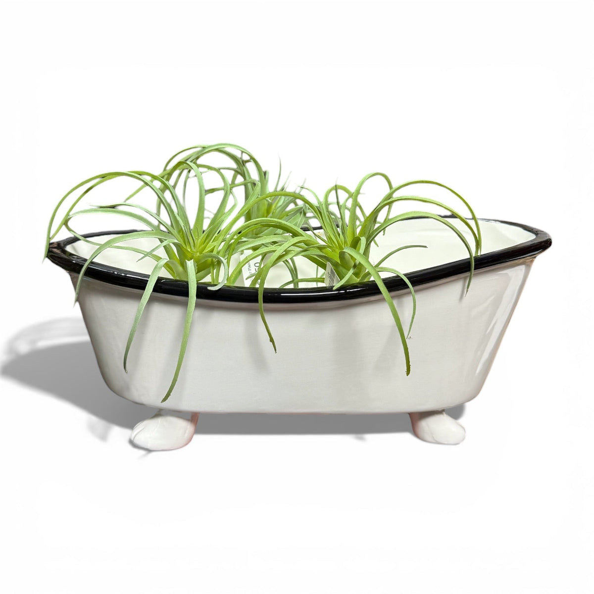 Ceramic Enamel Bathtub Planter & Soap Holder Rust & Cinder