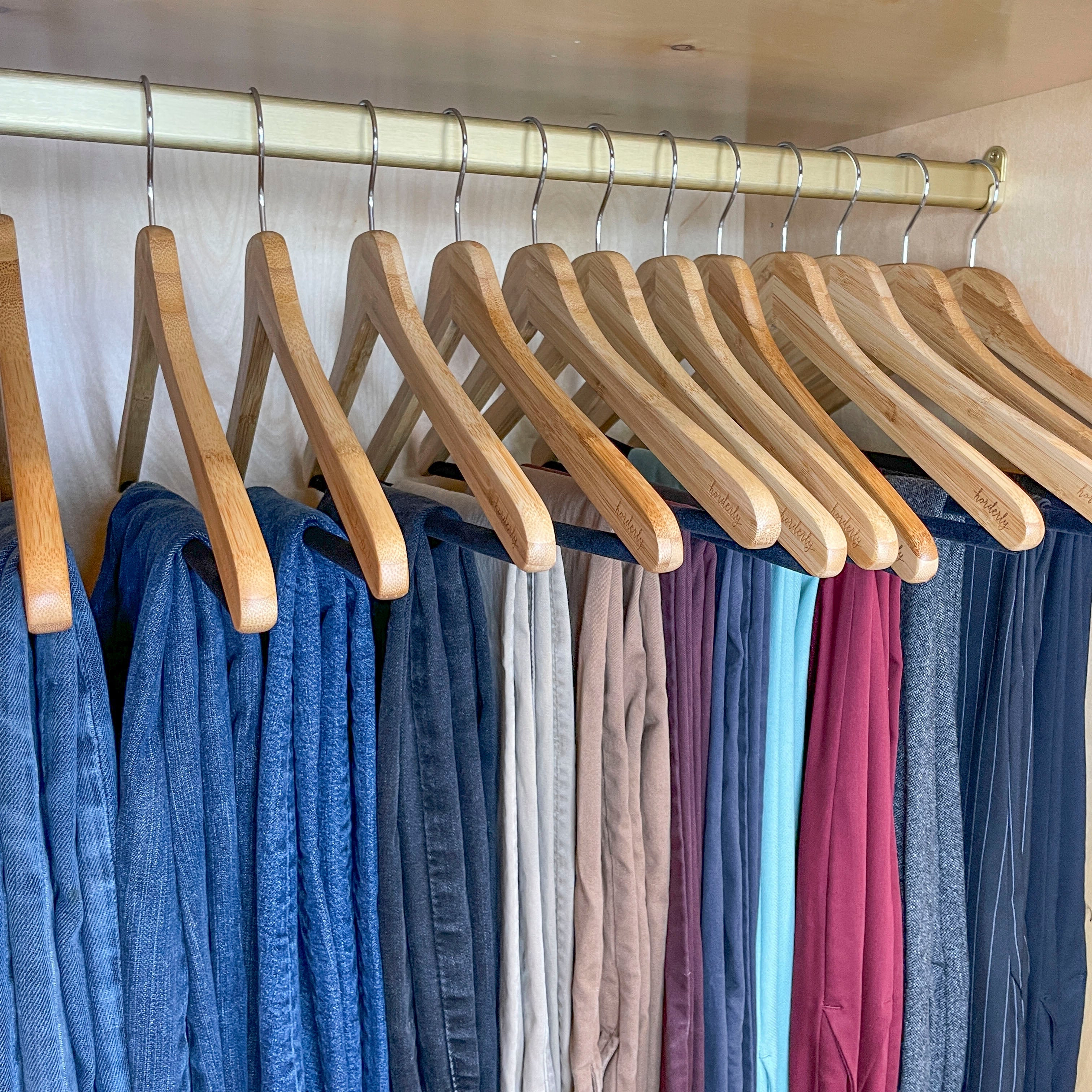 Bamboo Hangers (with Velvet Bar) Horderly