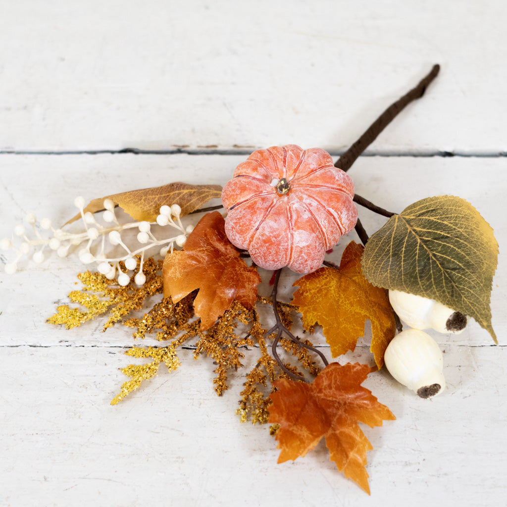 Pumpkin Orange, Mixed Berry and Leaf Pick Branches Designs