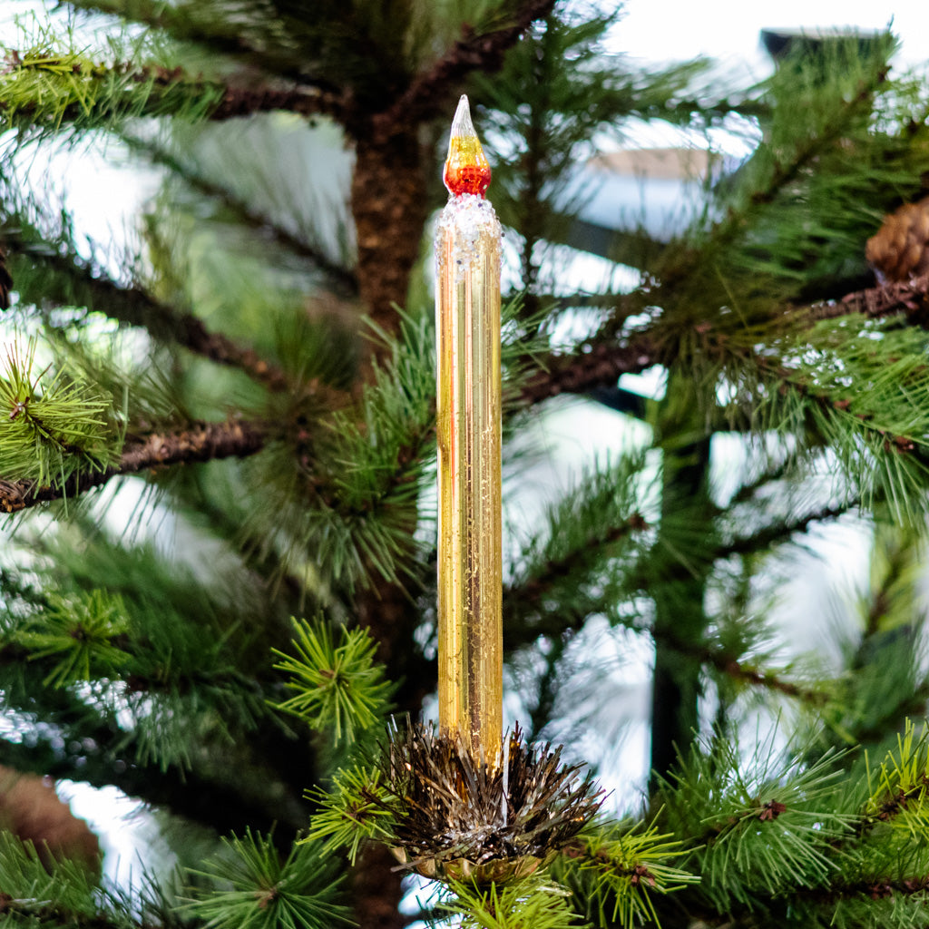 Gold Mercury Glass Candle Ornament Branches Designs