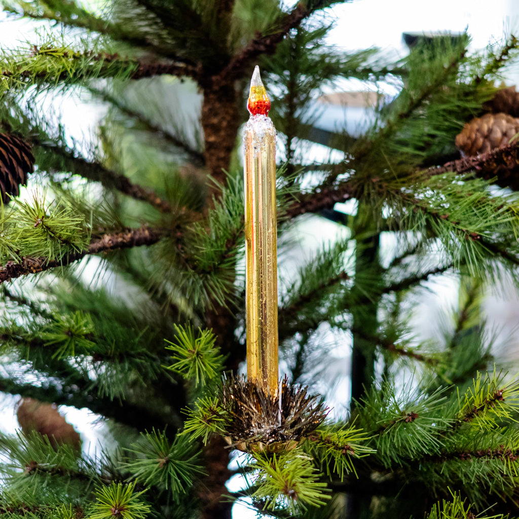 Gold Mercury Glass Candle Ornament Branches Designs