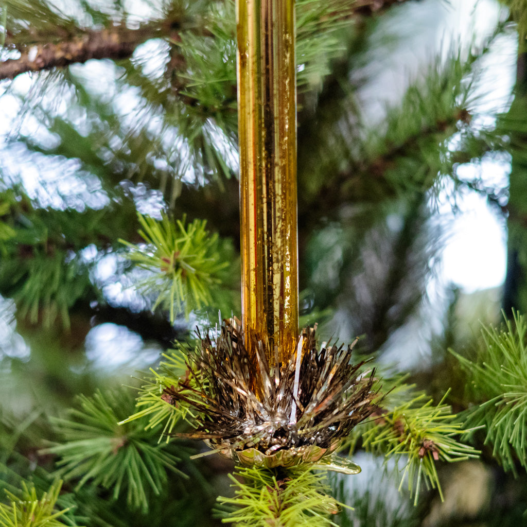 Gold Mercury Glass Candle Ornament Branches Designs