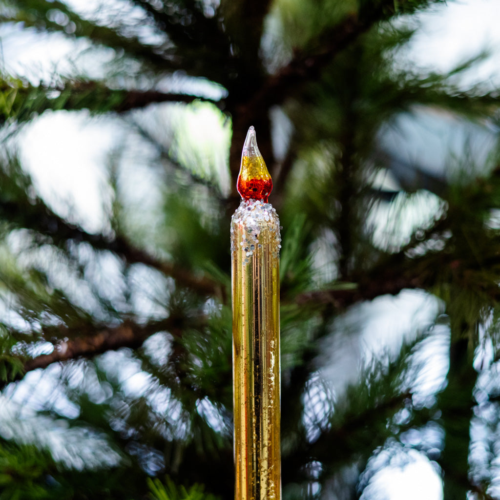 Gold Mercury Glass Candle Ornament Branches Designs