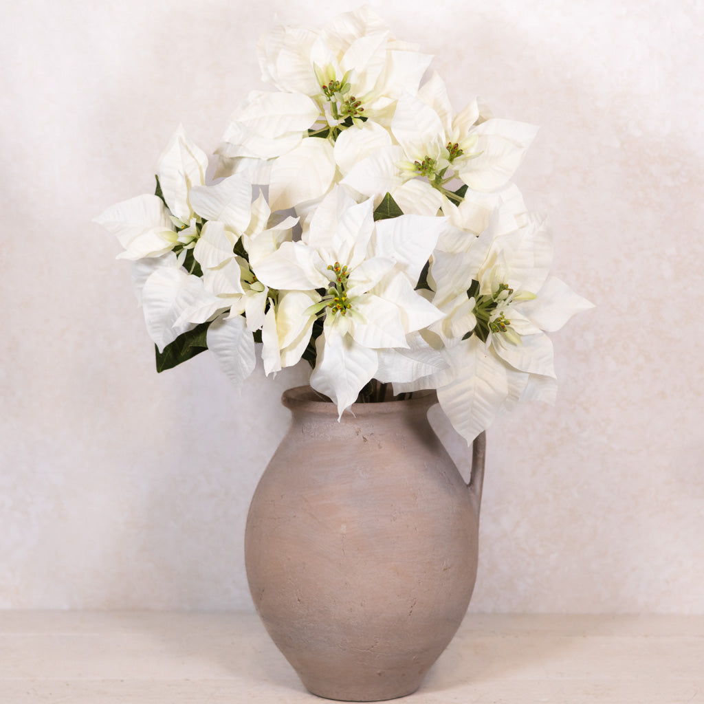 White Poinsettia Bush Weather Resistant Branches Designs