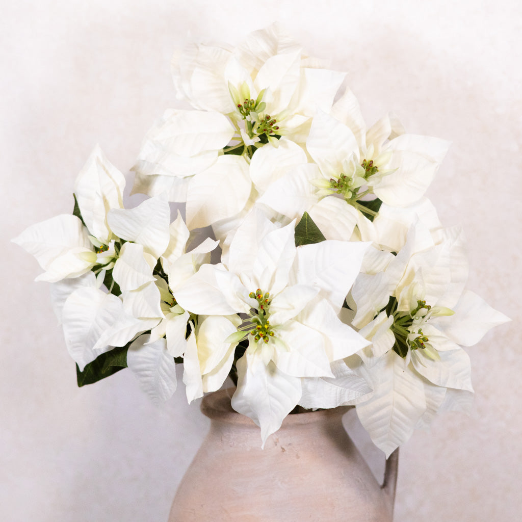White Poinsettia Bush Weather Resistant Branches Designs