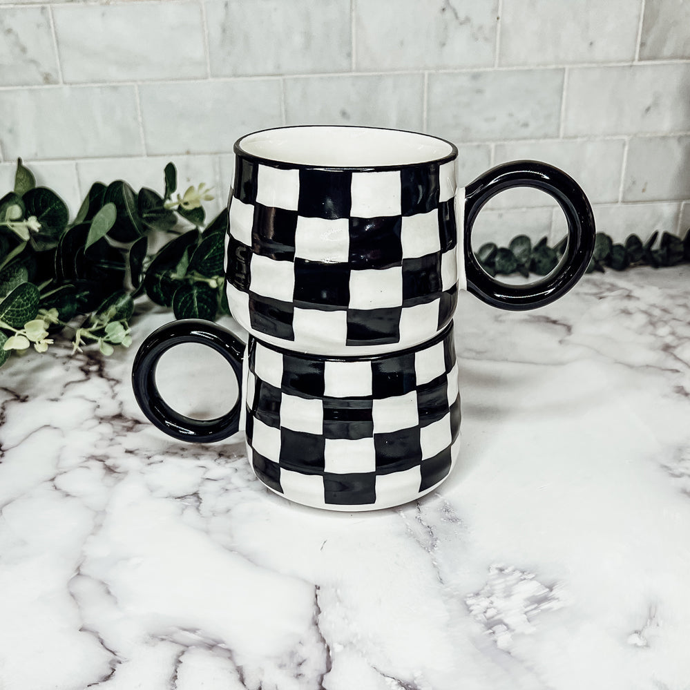 BW Checkered Mug Gia Roma