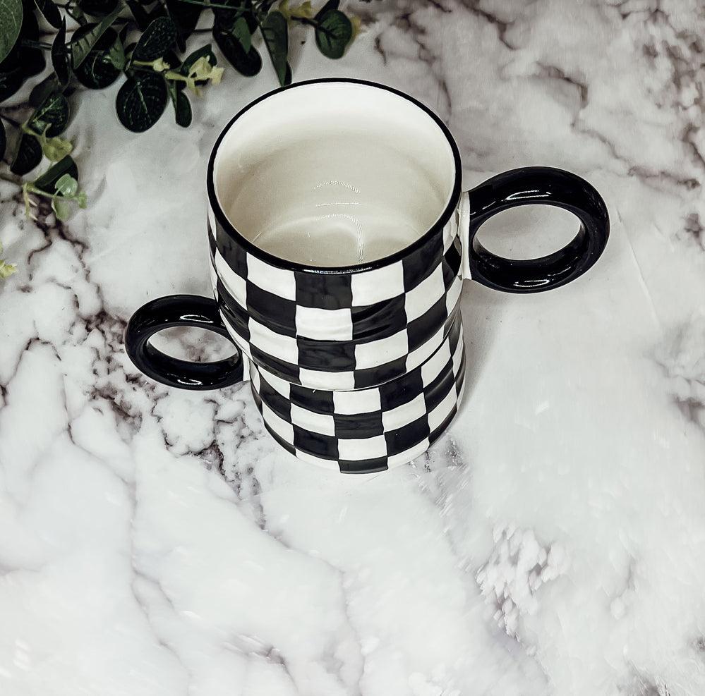 BW Checkered Mug Gia Roma