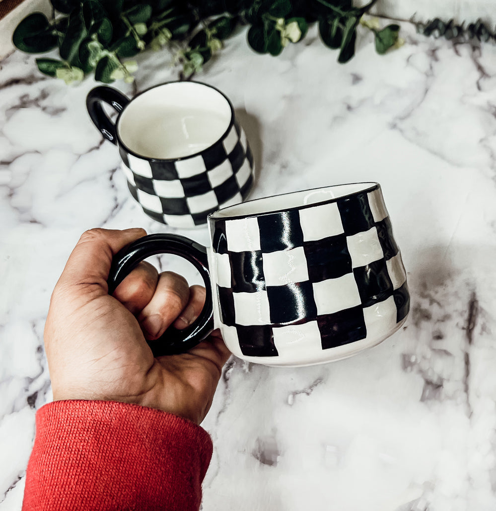 BW Checkered Mug Gia Roma