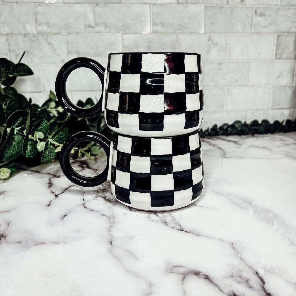 BW Checkered Mug Gia Roma