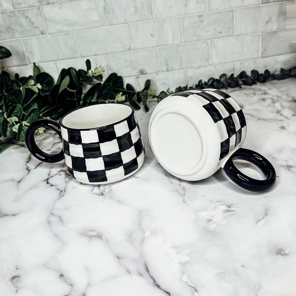 BW Checkered Mug Gia Roma