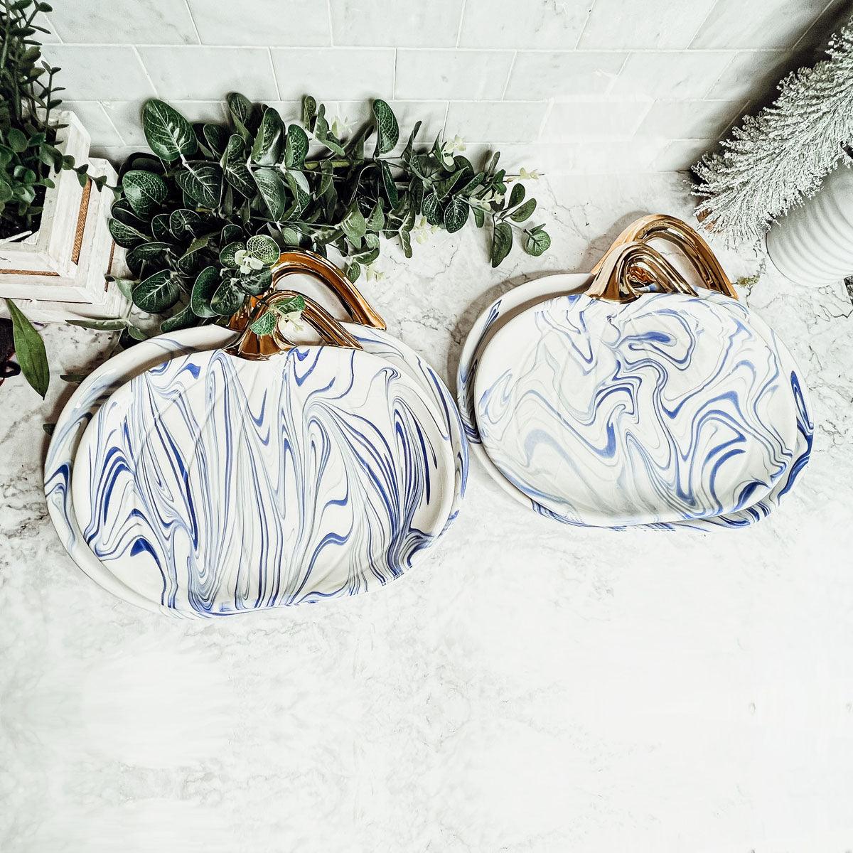 Martha Blue Pumpkin Plate Gia Roma