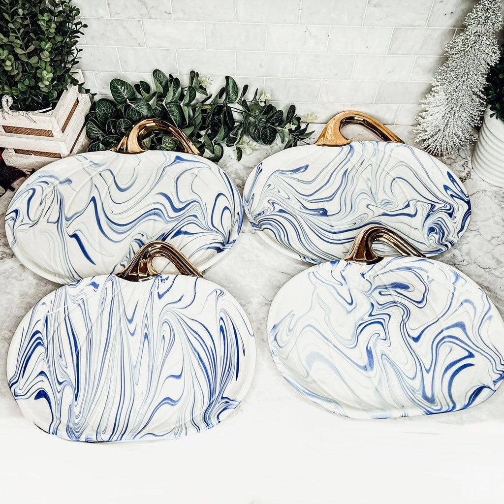 Martha Blue Pumpkin Plate Gia Roma