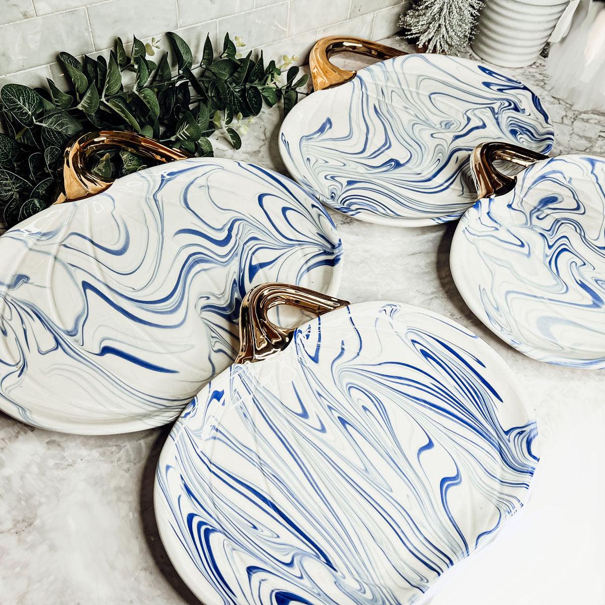 Martha Blue Pumpkin Plate Gia Roma