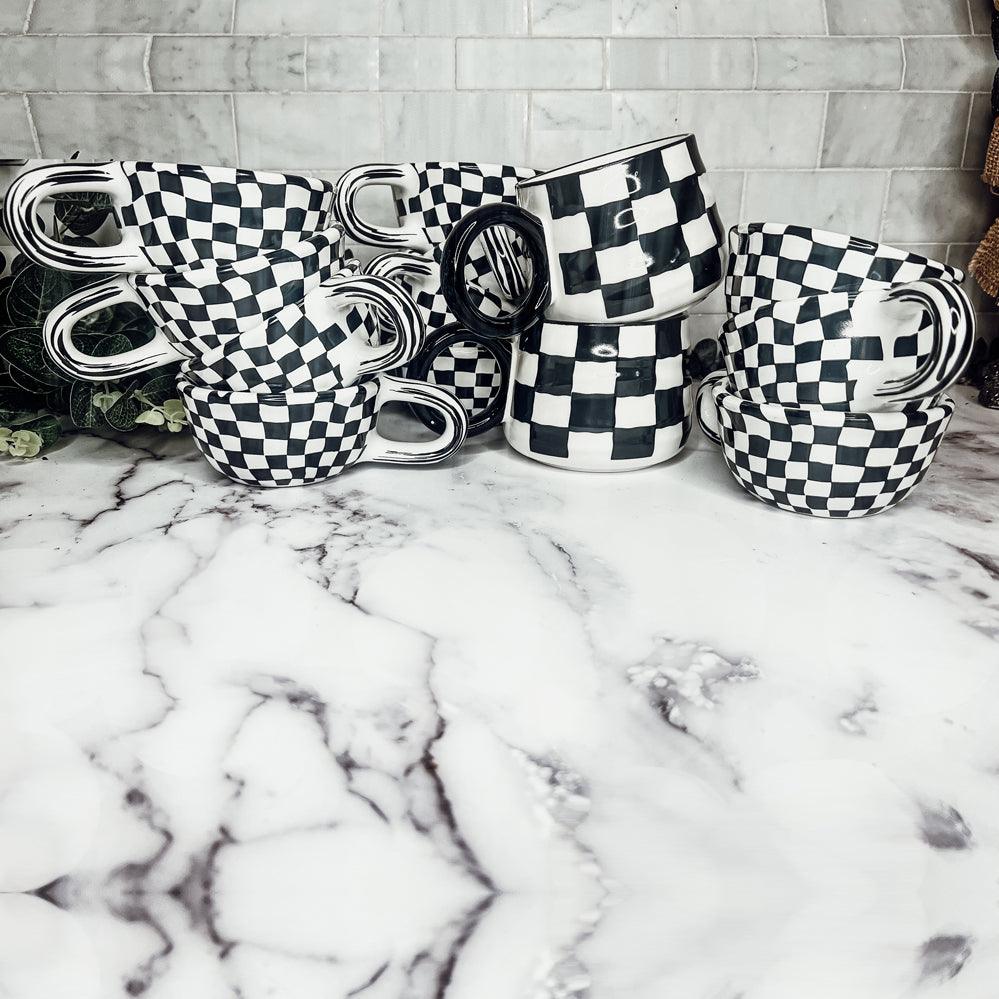 BW Checkered Mug Gia Roma