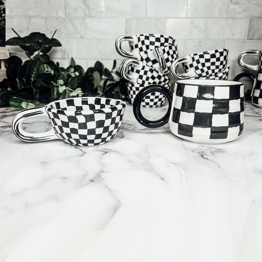 BW Checkered Mug Gia Roma