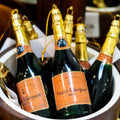 Brut Champagne Glitter Bottle and Glass Ornament Branches Designs