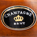 Black Enameled Metal Tray "Champagne Brut" Branches Designs