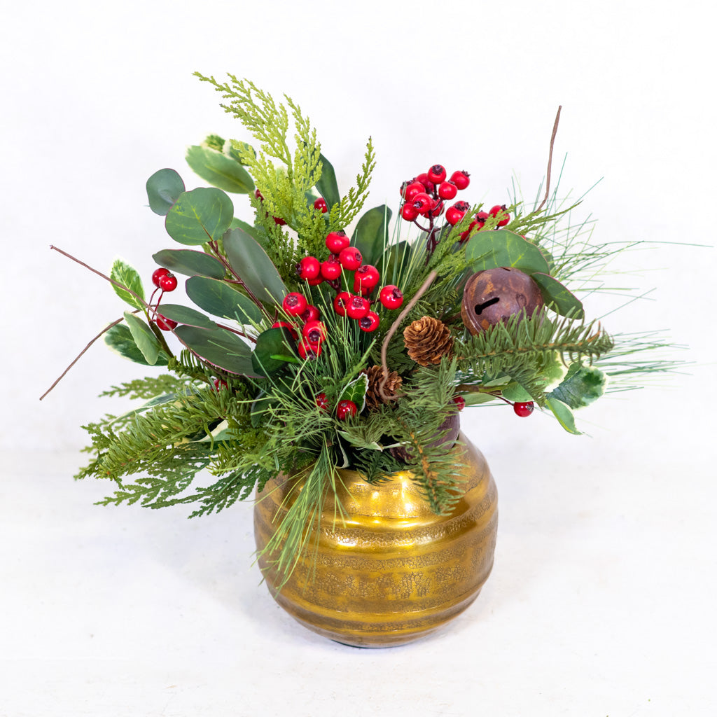 Jingle Bell Holiday Petite Bouquet Drop In Branches Designs