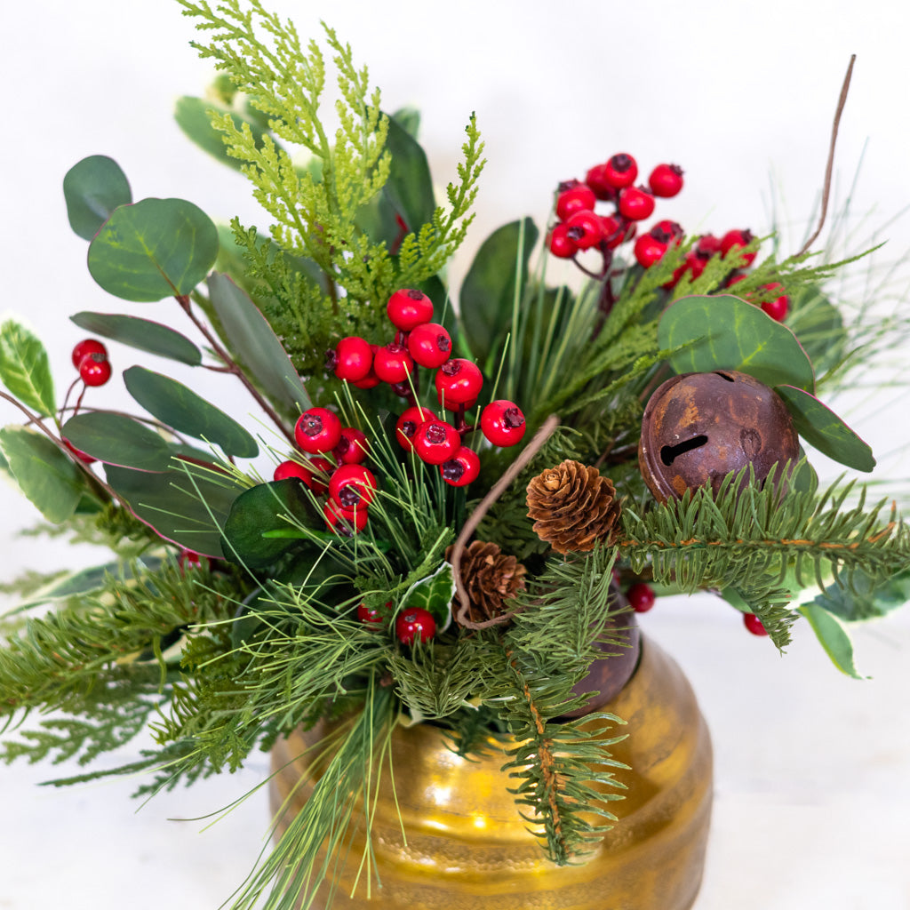 Jingle Bell Holiday Petite Bouquet Drop In Branches Designs