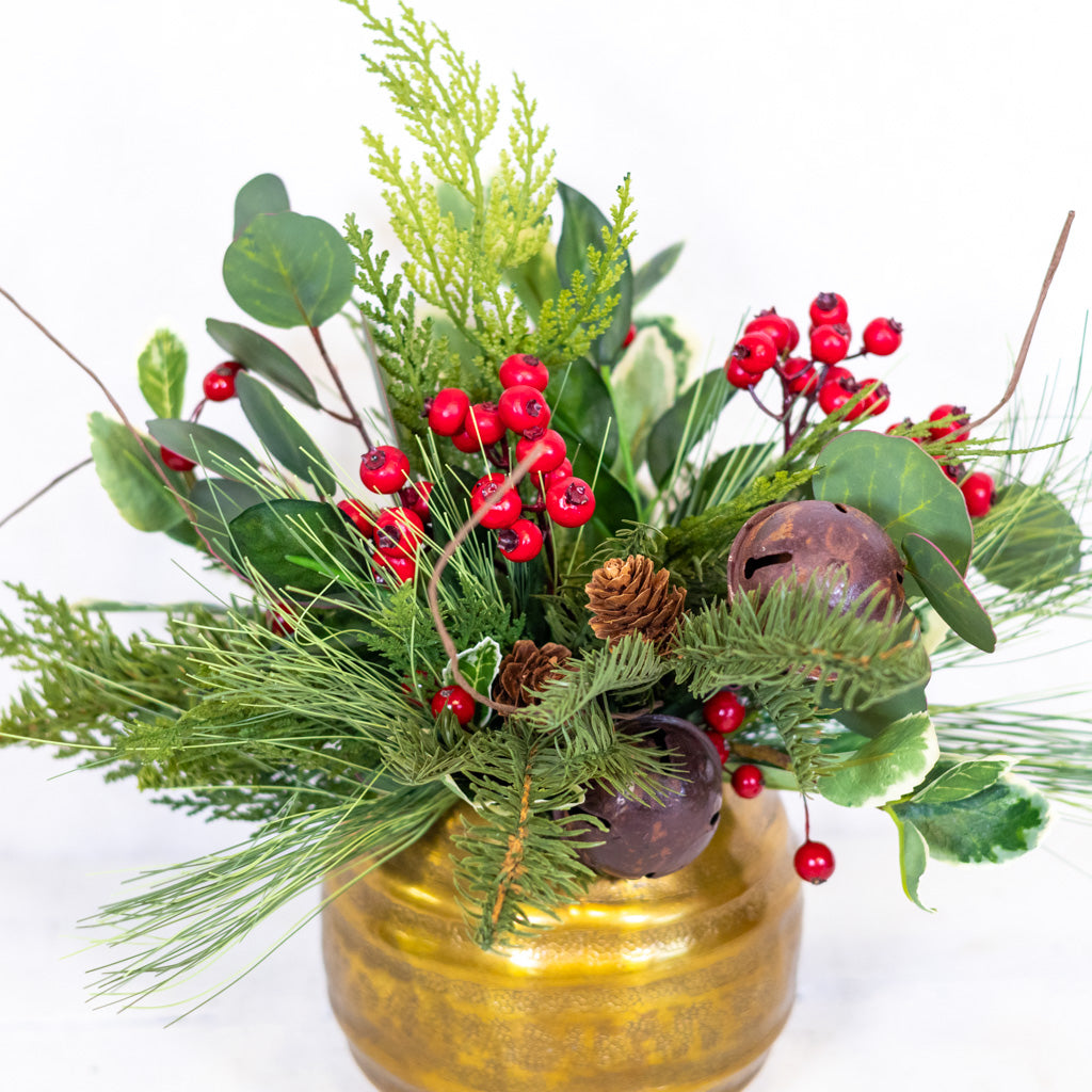 Jingle Bell Holiday Petite Bouquet Drop In Branches Designs