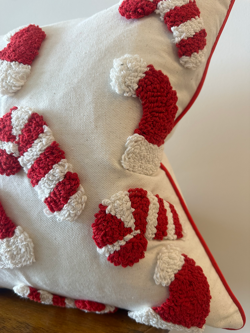 Candy Cane & Santa Hat Pillow Cover Busa Designs