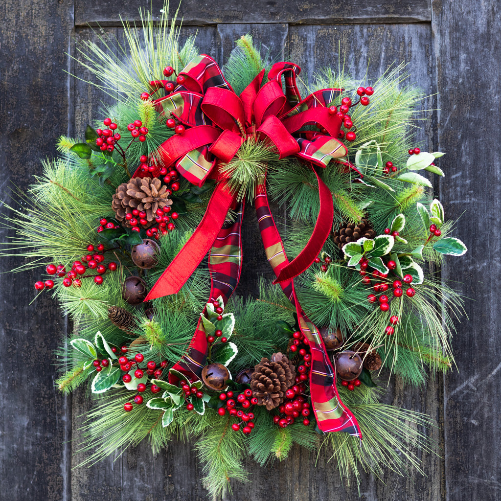 Jingle Bell Holiday Wreath Branches Designs