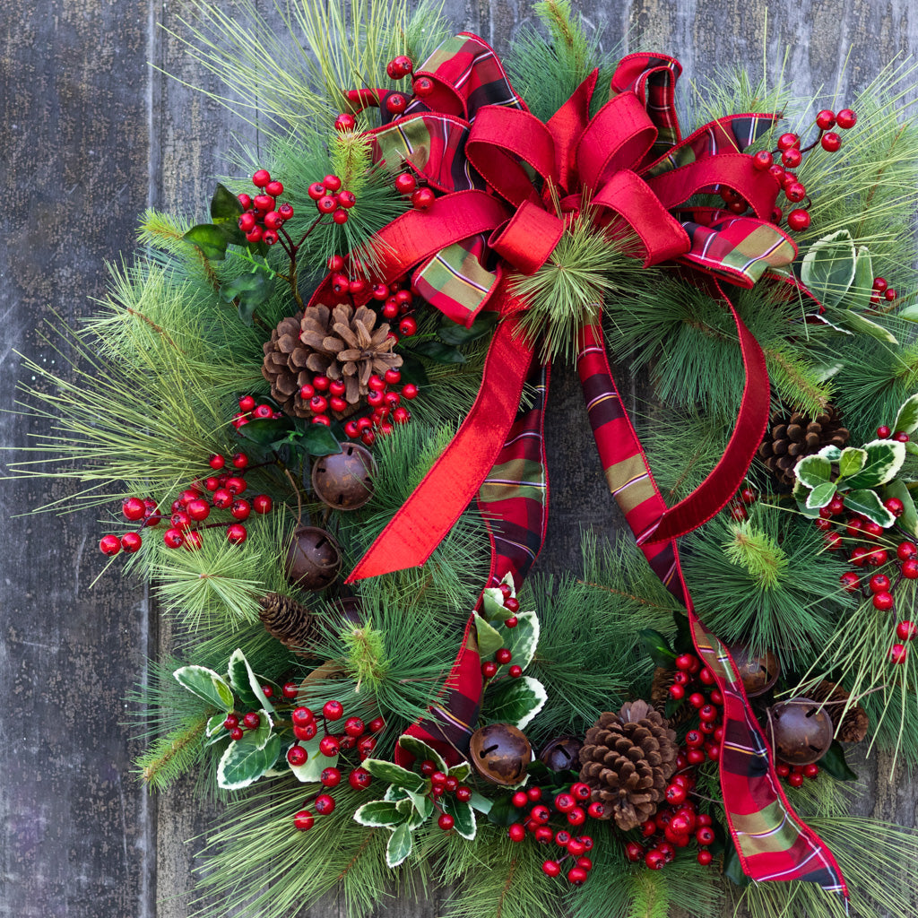 Jingle Bell Holiday Wreath Branches Designs