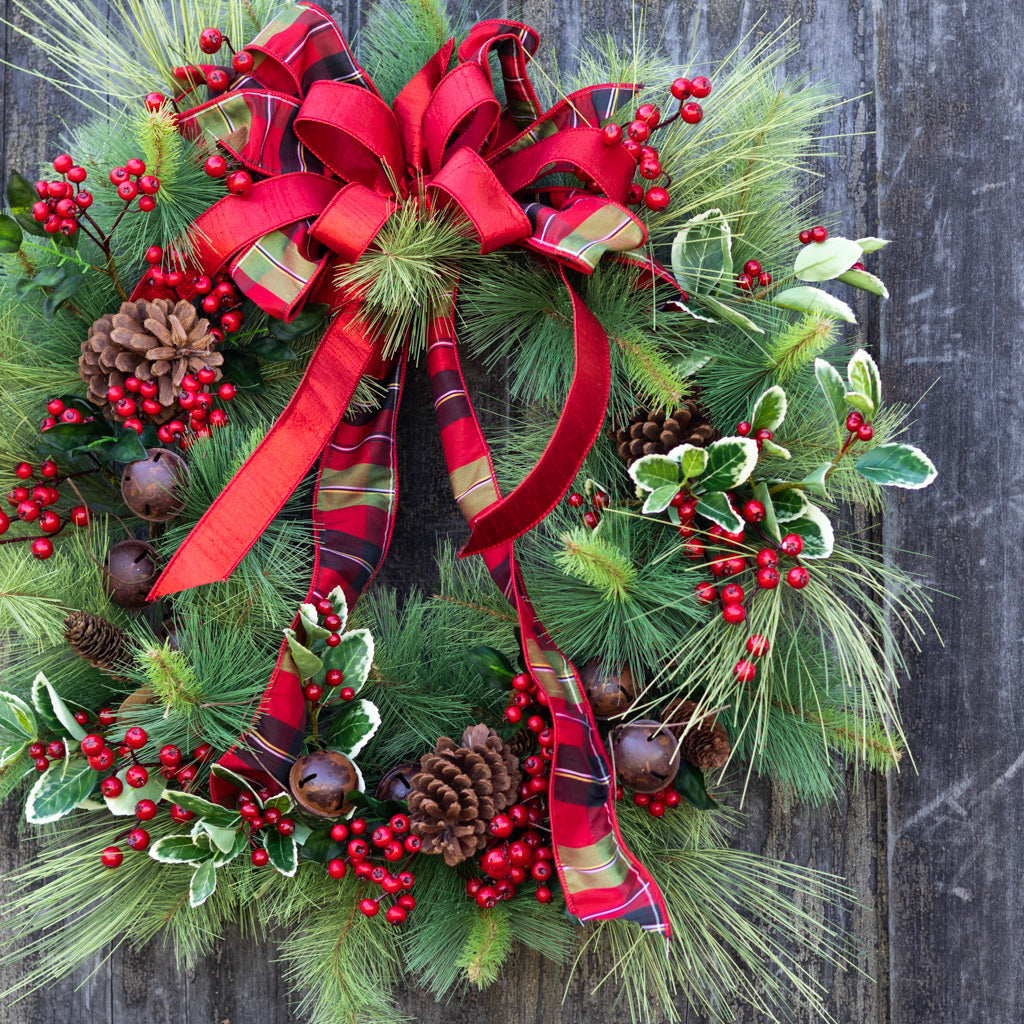 Jingle Bell Holiday Wreath Branches Designs