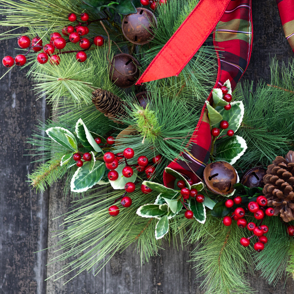 Jingle Bell Holiday Wreath Branches Designs