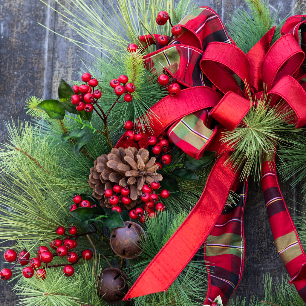 Jingle Bell Holiday Wreath Branches Designs