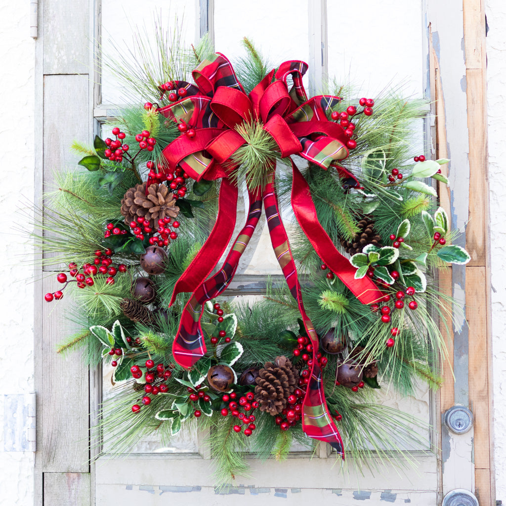 Jingle Bell Holiday Wreath Branches Designs