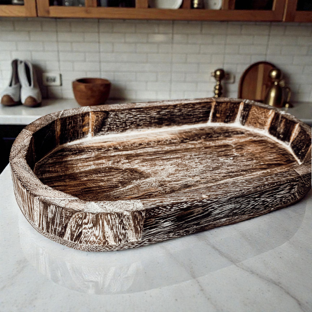 Rustic Wood Tray Gia Roma