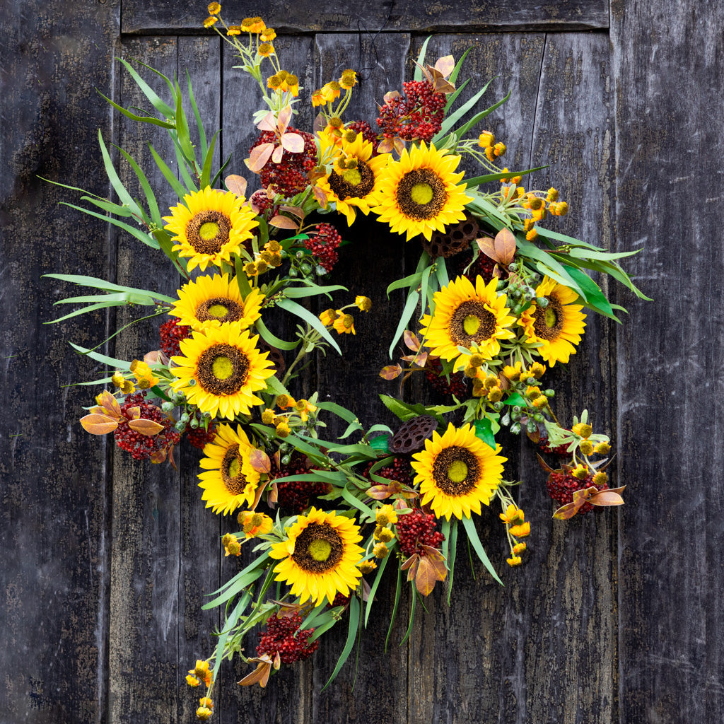Sunflower Harvest Wreath Branches Designs