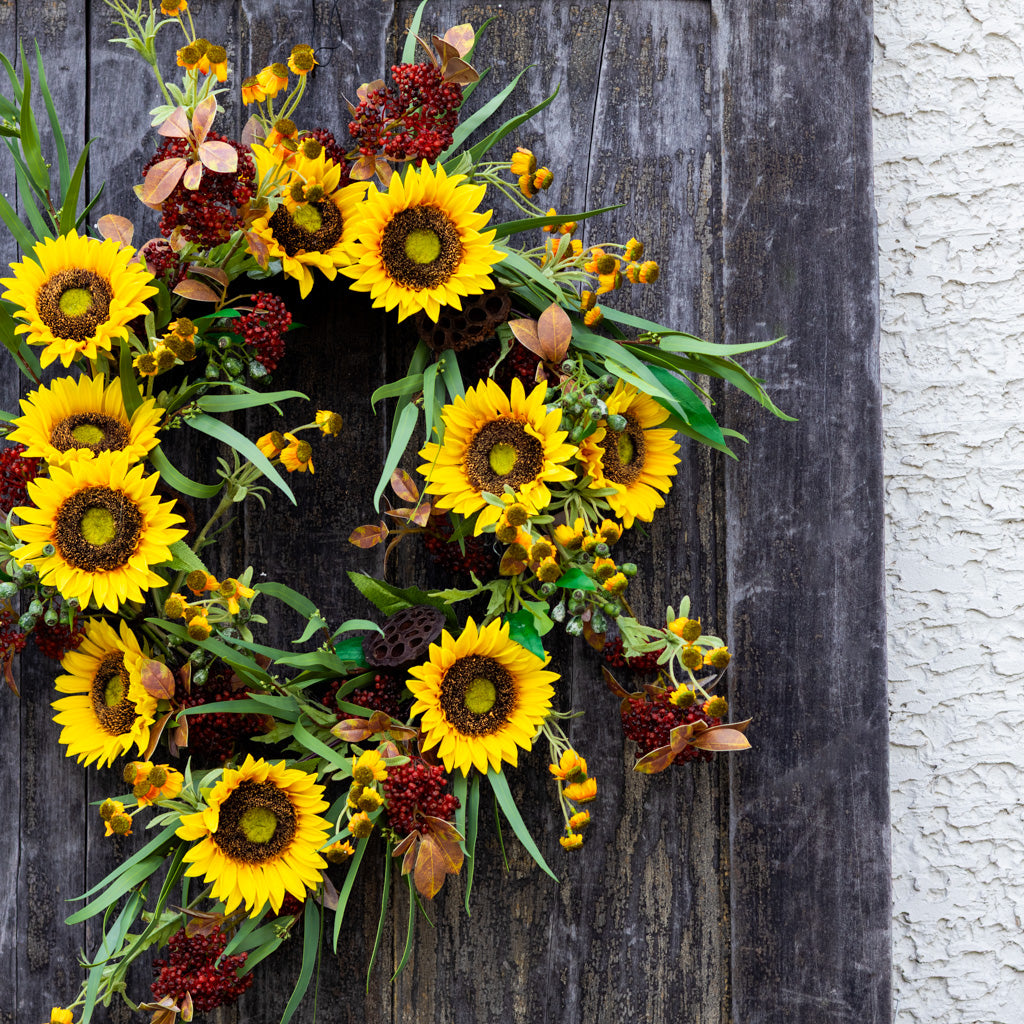Sunflower Harvest Wreath Branches Designs