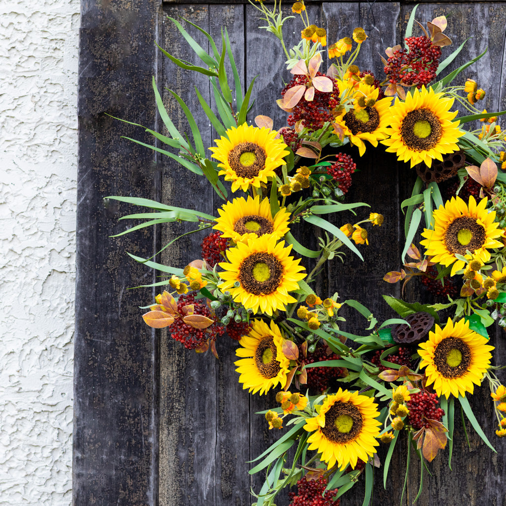 Sunflower Harvest Wreath Branches Designs
