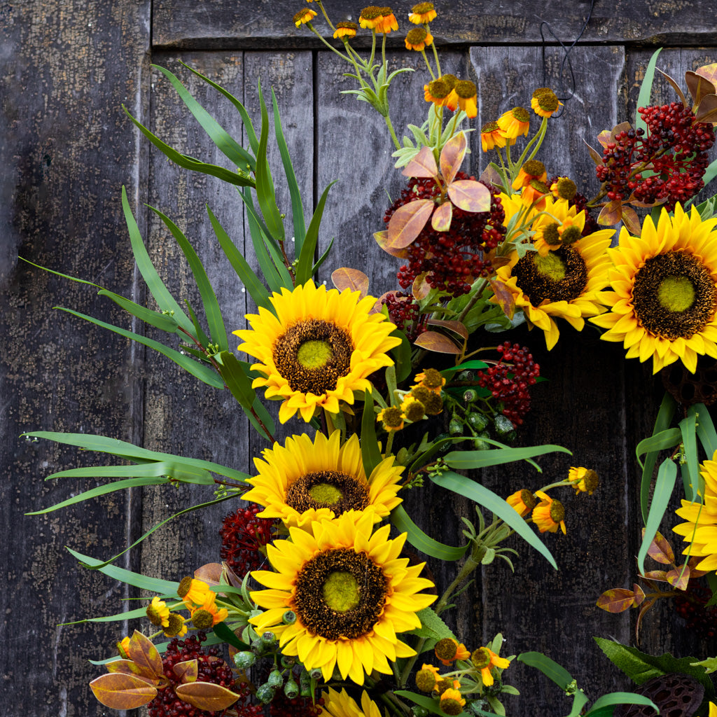 Sunflower Harvest Wreath Branches Designs