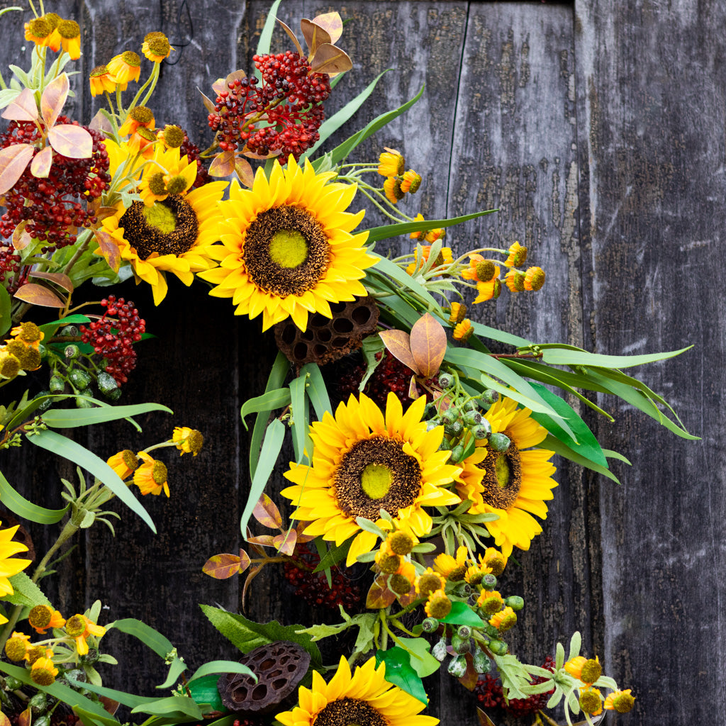 Sunflower Harvest Wreath Branches Designs